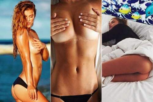 Nina Agdal não economiza nas fotos que exploram seus seios e bumbum na rede social. Foto: Reprodução