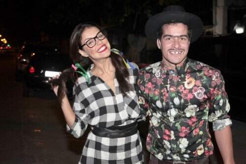 Paloma Bernardi fez questão de acompanhar o noivo, Tiago Martins (Foto: Divulgação) 