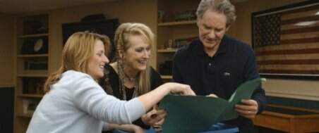 Meryl Streep (C), Kevin Kline (D) e a filha dela, Mamie Gummer (E). (Foto: Reprodução)