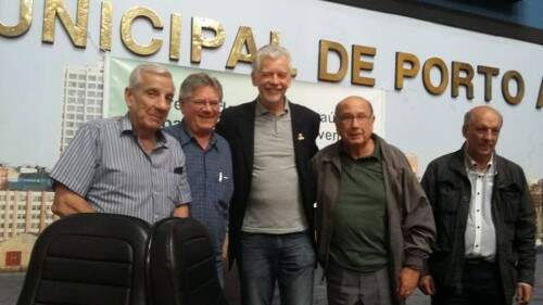 Prefeito José fortunati compareceu à convenção que elegeu Pujol e Roque Jacobi para presidente e vice do Democratas. Foto Luciano Medina Martins
