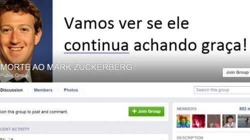 Como retaliação, usuários decidiram criar a página "Morte a Zuckerberg". (Foto: Reprodução)