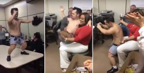 Vídeo de um anão gogo-boy contratado para uma festa dentro de uma delegacia em São Paulo causou alvoroço na internet. (Foto: Reprodução)