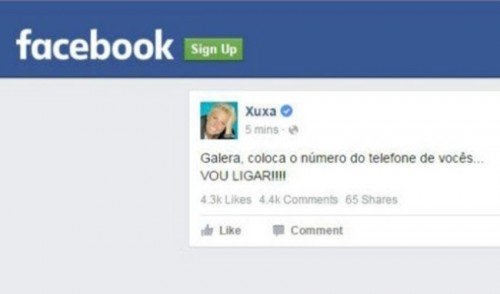 A mensagem foi retirada da página Xuxa Oficial. (Foto: Reprodução)