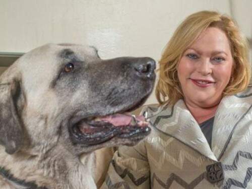 O primeiro funcionário de Deb foi um cão de guarda de 68 quilos (Foto: Reprodução)