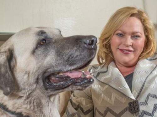O primeiro funcionário de Deb foi um cão de guarda de 68 quilos (Foto: Reprodução)