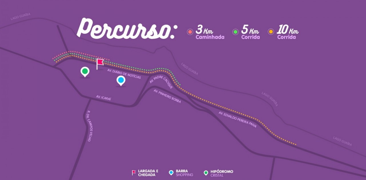 Confira o percurso das provas da Corrida pela Vida. (Foto: Divulgação)