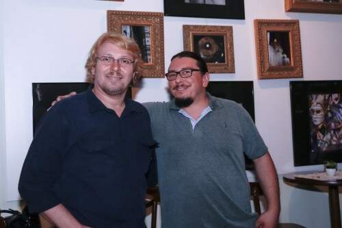 Fábio André Rheinheimer com Jonas Bohrer. (Foto: Lenara Petenuzzo/especial)