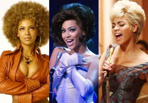 Beyoncé em "Austin Powers em o Homem do Membro de Ouro" (2002), "Dreamgirls" (2006) e "Cadillac Records" (2008). (Fotos: Reprodução)