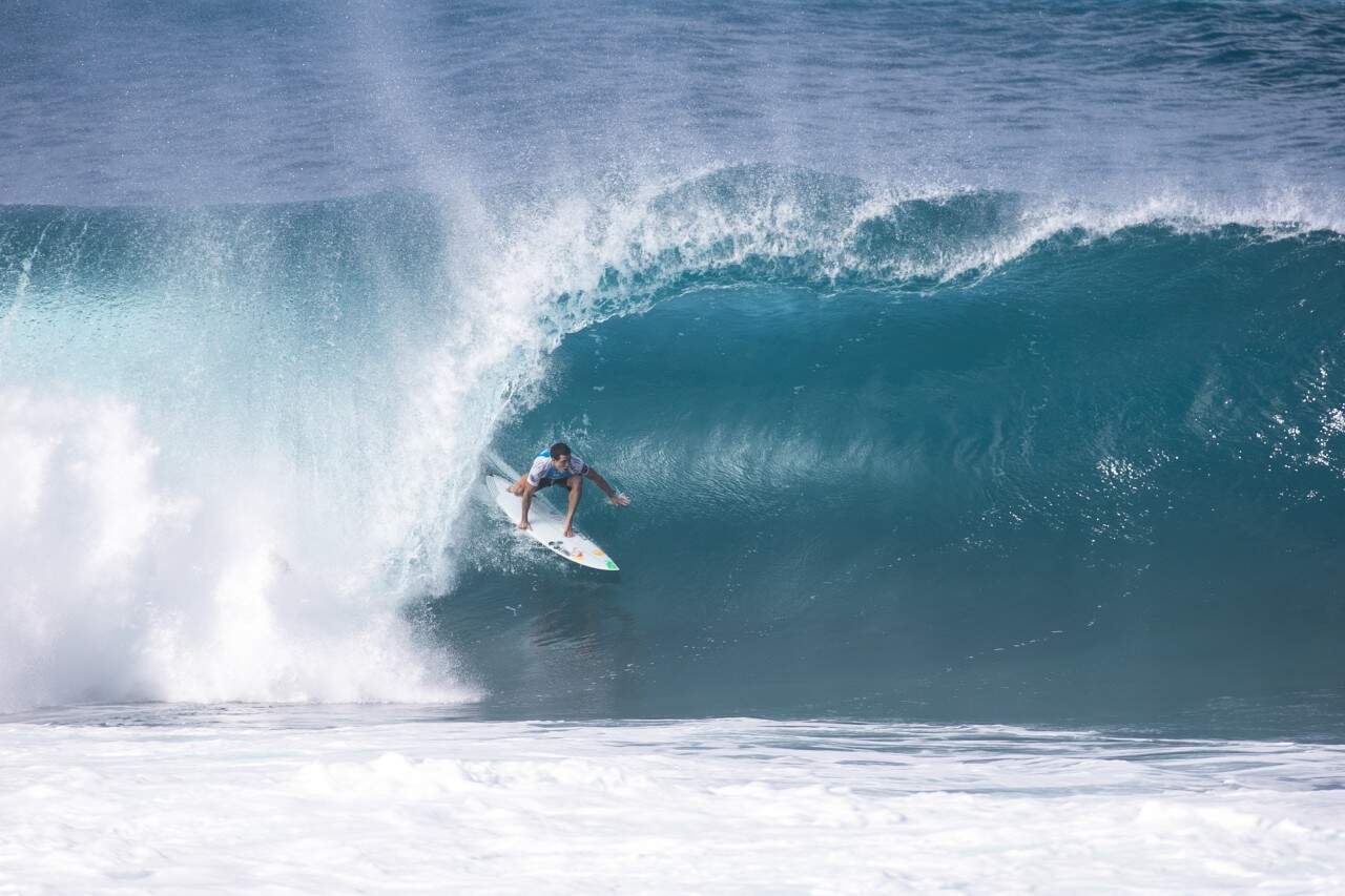 Torneio Billabong Pipeline Masters aconteceu na praia de Pipeline, na ilha de Oahu. (Foto: Sebastian Rojas/FramePhoto/Folhapress)