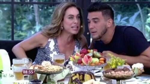 Cissa Guimarães e André Marques durante o "Mais Você". (Foto: Reprodução)