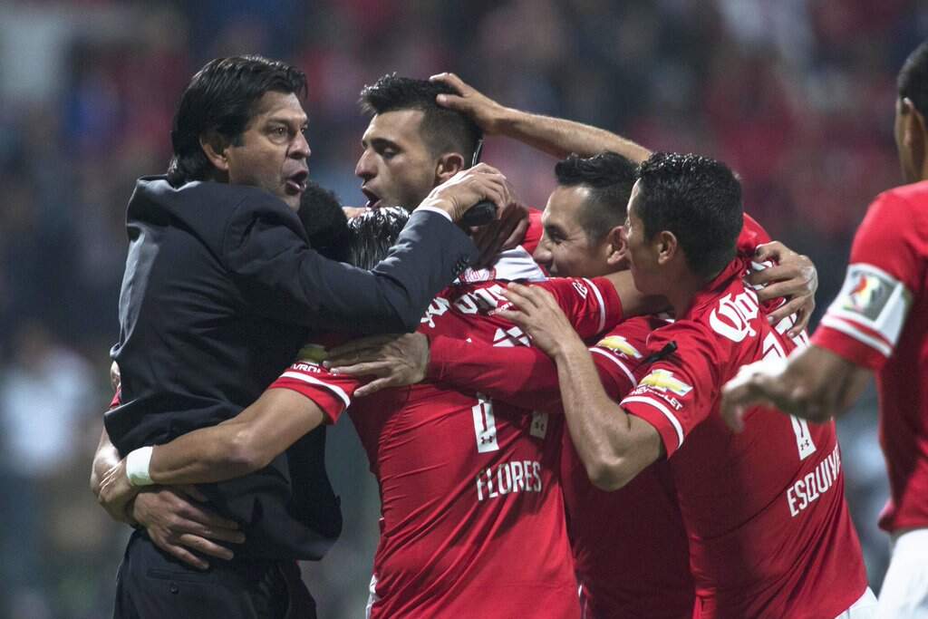 Toluca comemora o segundo gol. (Foto: Twitter Toluca FC)