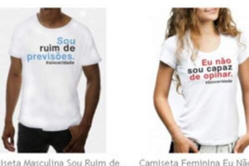 Camisetas da coleção lançada por Gloria Pires