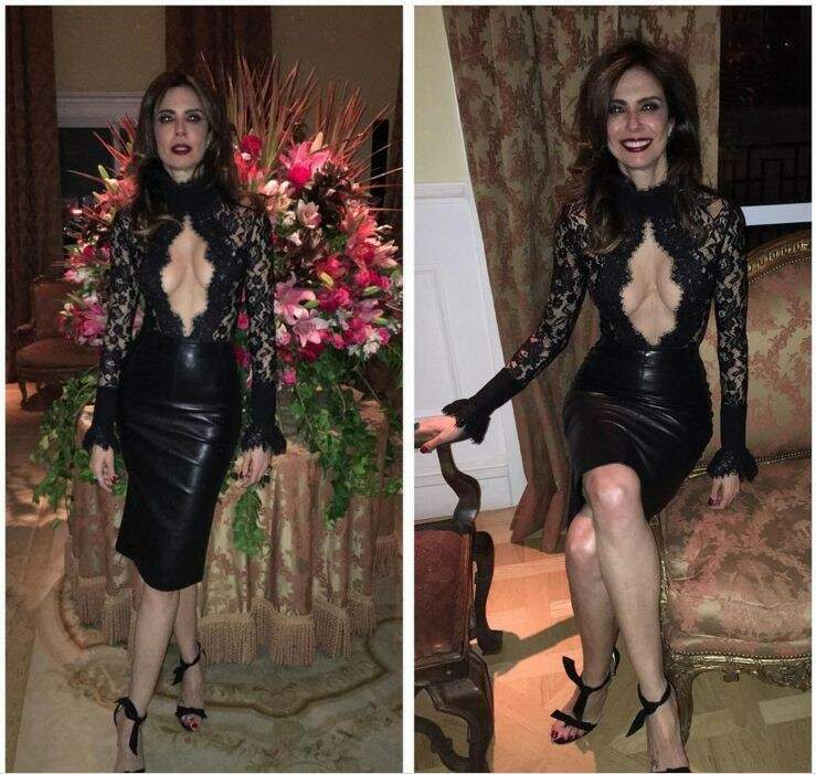Luciana Gimenez aposta em decote poderoso para festa em torno de Mick Jagger. (foto: reprodução)