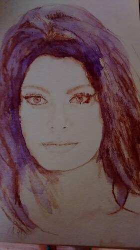 Aquarela da mostra Ellas, o Sagrado Feminino