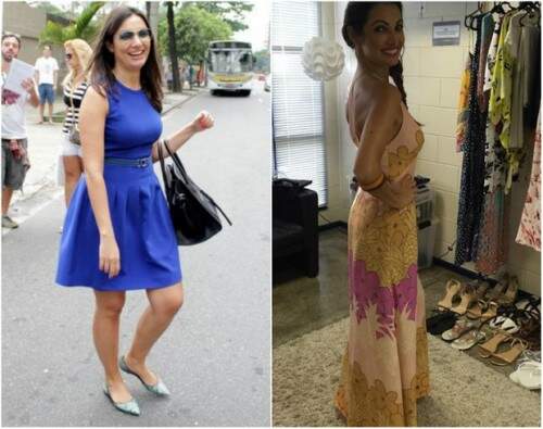 Patrícia Poeta antes e depois de perder dez quilos