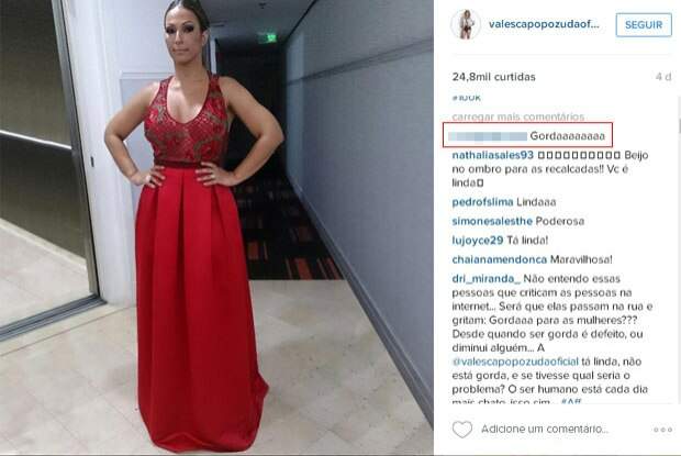 Valesca em seu vestido. (Foto: Reprodução/ Internet)