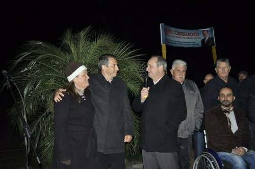 Prefeito de Arroio do Sal esteve com o Secretário da educação Vieira da Cunha na inauguração do novo pórtico do municipio, na última sexta-feira. Foto Divulgação