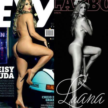 Geisy e Luana têm capas de ensaio nu parecidas. (Foto: Reprodução)