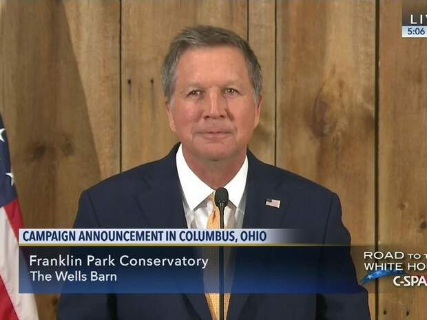 John Kasich discursa em Ohio, na quarta (4) (Foto: Reprodução/Twitter/John Kasich)