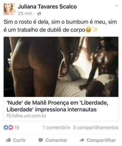 Dublê de bumbum de Maitê Proença é professora de dança de Curitiba (Foto: Reprodução) 