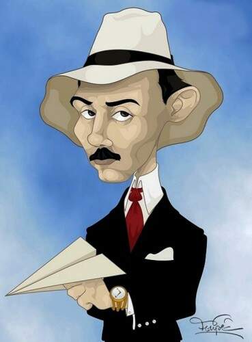 A caricatura de Santos Dumont, do artista Felipe. (Foto: reprodução)