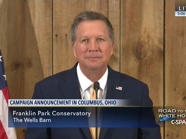 John Kasich discursa em Ohio, na quarta (4) (Foto: Reprodução/Twitter/John Kasich)