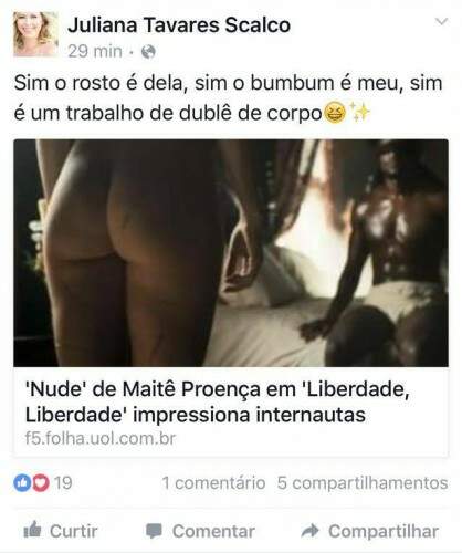 Dublê de bumbum de Maitê Proença é professora de dança de Curitiba (Foto: Reprodução) 