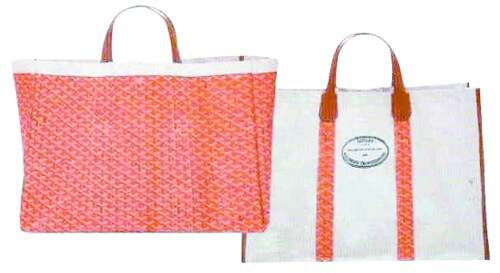 Esta bolsa reversível, com as duas vistas na foto, é o lançamento de verão de grife Goyard. Pode ser escolhida na cor amarela ou azul, e os acabamentos mostram a categoria da grife.  Está à venda exclusivamente nas galeries Tropéziennes, o shopping sofisiticado da Riviera francesa. Tem mais: só estará disponível até 10 de outubro. É um dos sonhos de consumo das francesas que frequentam a temporada elegante de Saint Tropez. A Goyard tem uma única filial na América do Sul, instalada no Shoping  Iguatemi JK de São Paulo.  Imagem: Reprodução