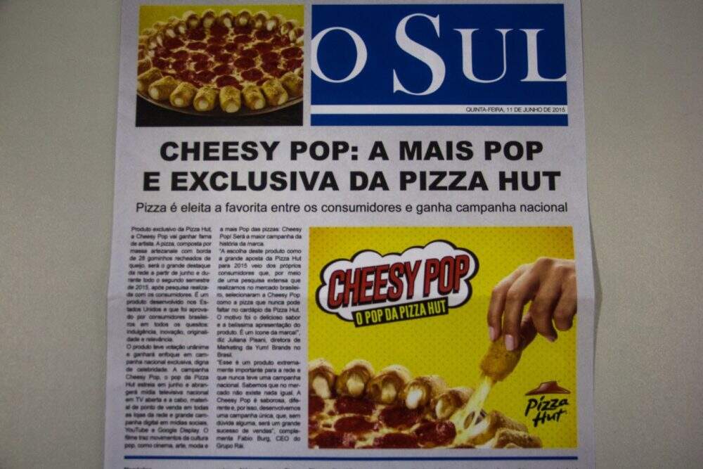Cheesy Pop, O Sul com Pizza Hut.