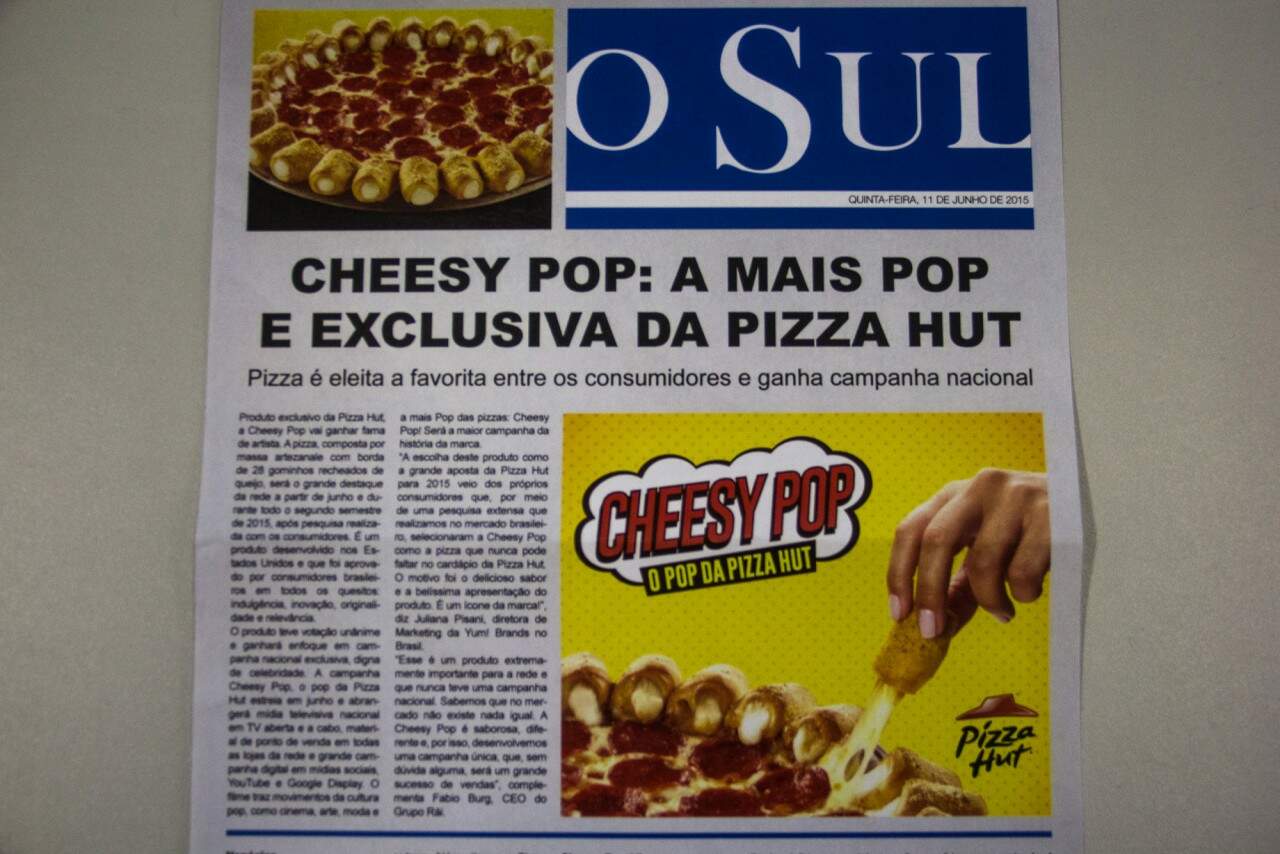Cheesy Pop, O Sul com Pizza Hut.