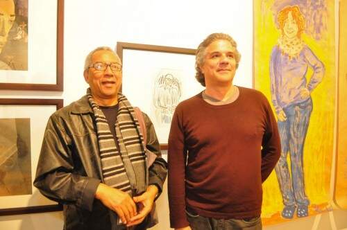 Renato Rosa e Luiz Henrique Fuhro estiveram na abertura das mostras no museu. Foto: Livia Stumpf/Especial