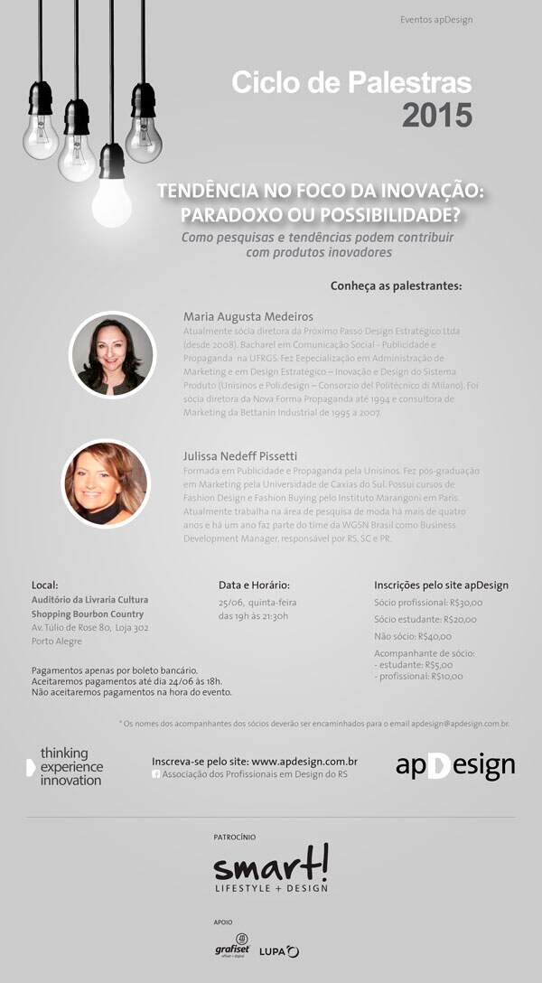 Ciclo de palestras da ApDesign ganha segunda edição.