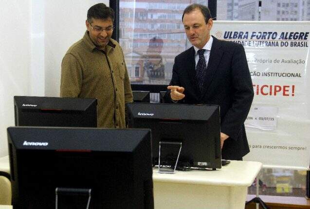 Reitor Marcos Fernando Ziemer e o diretor da unidade Daniel de Brum. Foto: Lucas Uebel