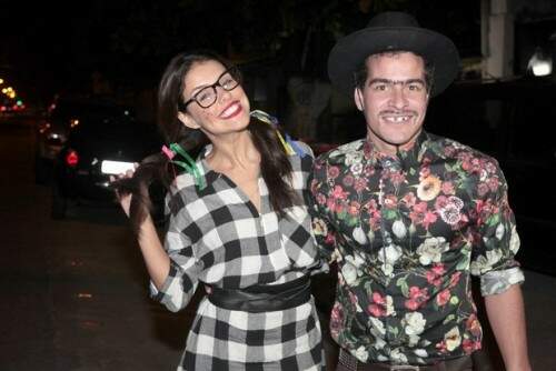 Paloma Bernardi fez questão de acompanhar o noivo, Tiago Martins (Foto: Divulgação) 