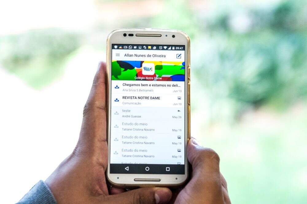 Semelhante ao Whatsapp, ferramenta digital que substitui a agenda escolar participa de feira do sindicato gaúcho