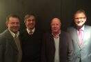 O presidente da Cooperativa Piá, Gilberto Kny, o Cônsul geral da Alemanha em Porto Alegre, Stefan Traumann, o diretor da Cooperativa Piá, Nilson Olbermann, e o Embaixador da Alemanha no Brasil, Dirk Brenglmann.