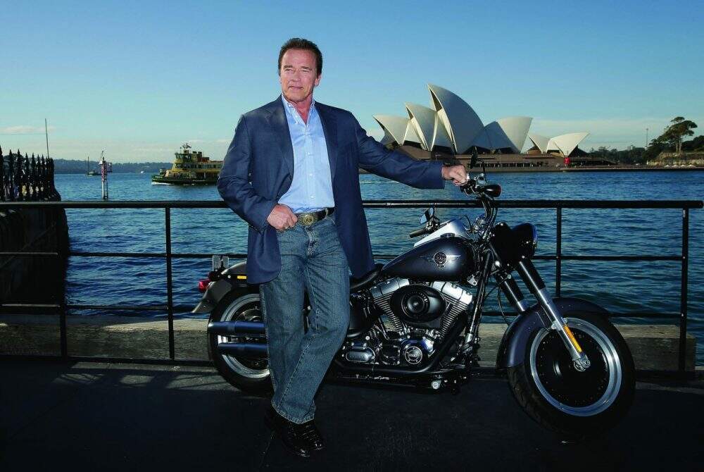 Harley Davidson Fat Boy e Arnold Schwarzenegger