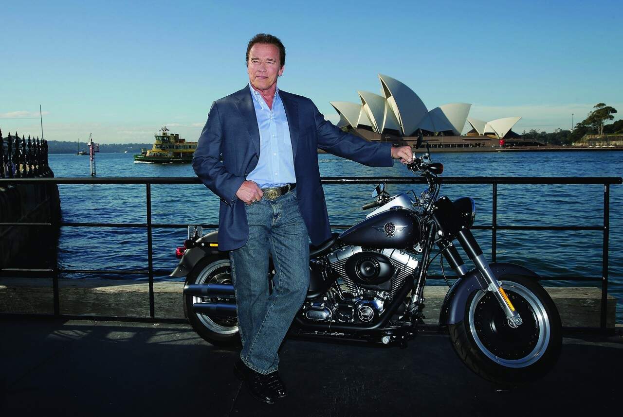 Harley Davidson Fat Boy e Arnold Schwarzenegger