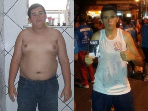 Jovem reconhece que comia muito: "Fazia um prato muito grande e ainda repetia. No lanche, comia hambúrguer, coxinha, quibe, sempre acompanhado de refrigerante". (Foto: Reprodução)