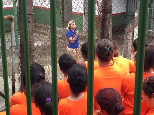 Andressa Urach no Presídio Feminino de Florianópolis. (Foto: Reprodução) 