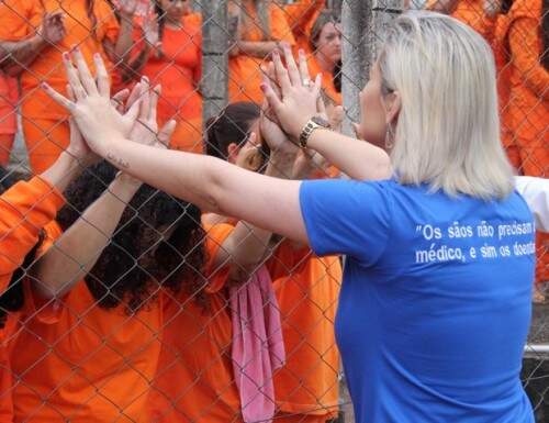 Andressa Urach no Presídio Feminino de Florianópolis. (Foto: Reprodução) 