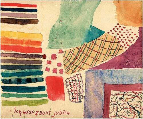 Desenho de crianças confinadas no gueto de Theresiendstadt. (Foto: Reprodução)