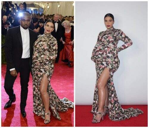 A socialite com vestido Givenchy em 2013 e 2015 (Foto: Reprodução)