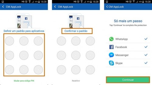 Passo 2: adicione o código personalizado de acesso e selecione os apps que deseja proteger. (Foto: Reprodução)