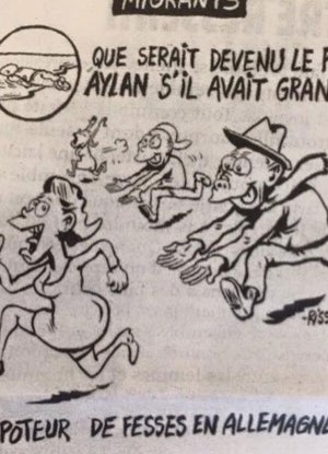 "No que teria se transformado o pequeno Aylan se ele tivesse crescido?", publicou "Charlie Hebdo". (Foto: Reprodução)
