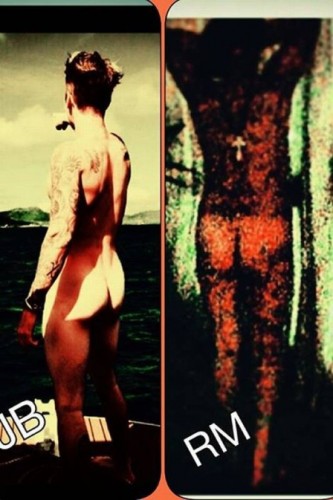 Roberta se inspira em foto de Justin Bieber e posta nudes. (Foto: Reprodução)