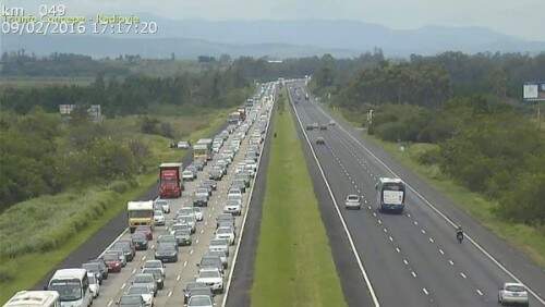 Em Glorinha o trânsito está quase parado. (foto: reprodução/Concepa)