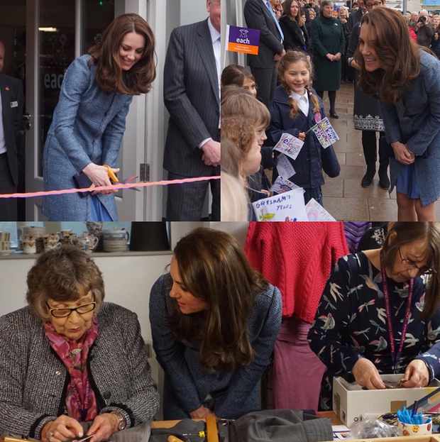  Kate Middleton conheceu voluntários e famílias que são beneficiadas pelo projeto. (fotos: reprodução)