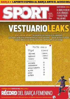 Reportagem ficou na capa do jornal catalão. (Crédito: Reprodução)