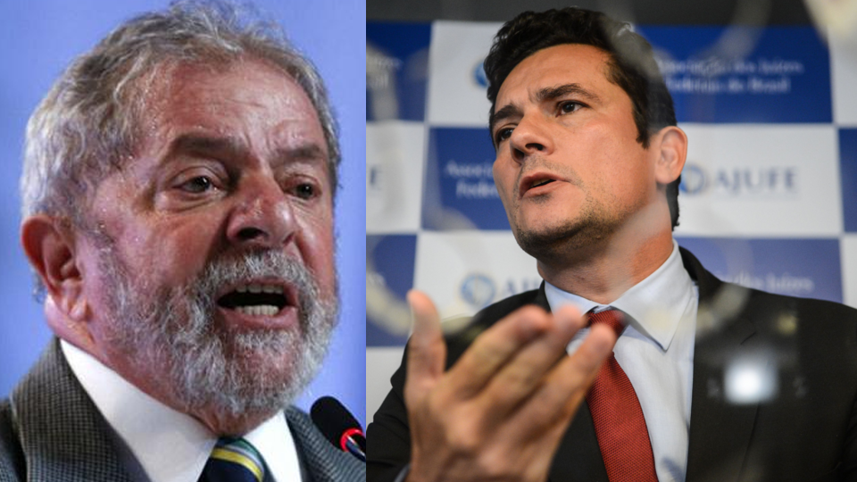 Fotomontagem de Lula e Sérgio Moro